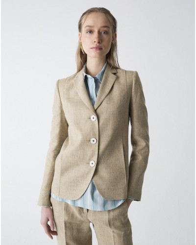 CHAQUETA RECTA 100% LINO