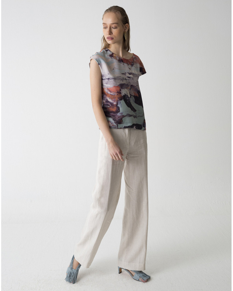 PANTALÓN RECTO LINO BLANCO ANGEL SCHLESSER