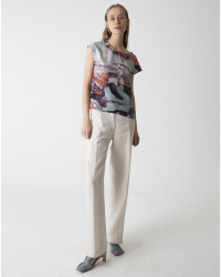 PANTALÓN RECTO LINO BLANCO ANGEL SCHLESSER