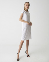 VESTIDO CORTO ALGODÓN CUELLO BARCO