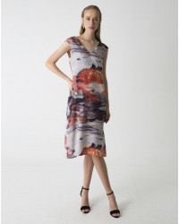 VESTIDO MIDI ESTAMPADO MANCHAS